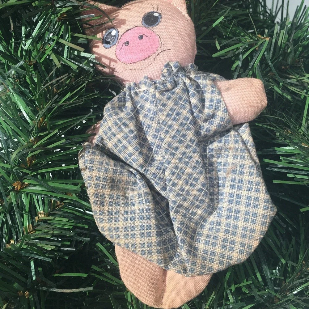 Primitive Evergreen Pig Farmhouse Wreath‎ All Season 20